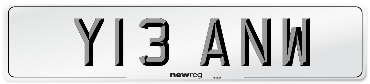 Y13 ANW Number Plate from New Reg